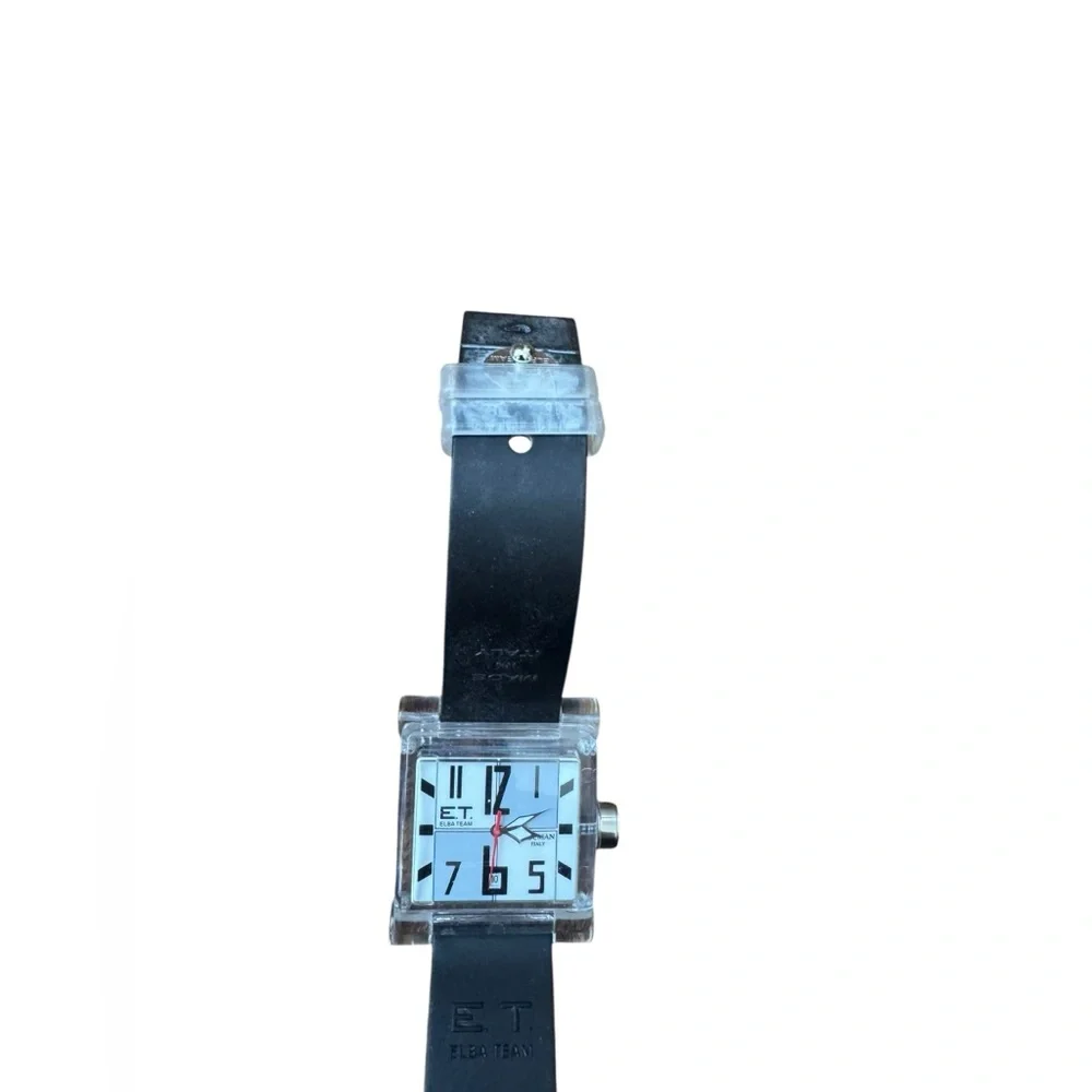 ELBA TEAM ET-380 LOCMAN WATCH - White/Gray Face, Black Band Needs Battery